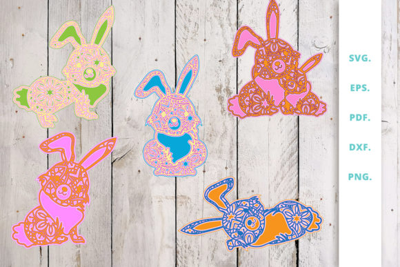 3D Bunny out of Mandala Bundle