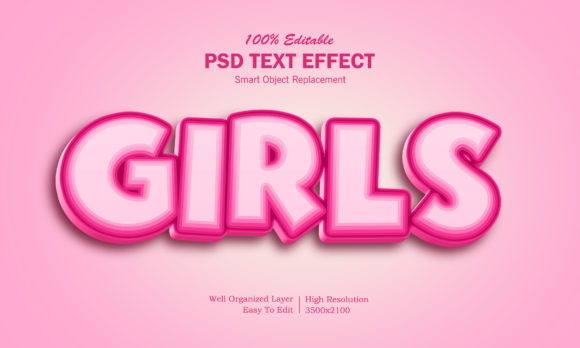 3D Girls Text Effect