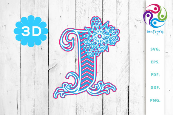 3D Multilayer Floral Chevron Letter J: A Versatile Design for Crafters