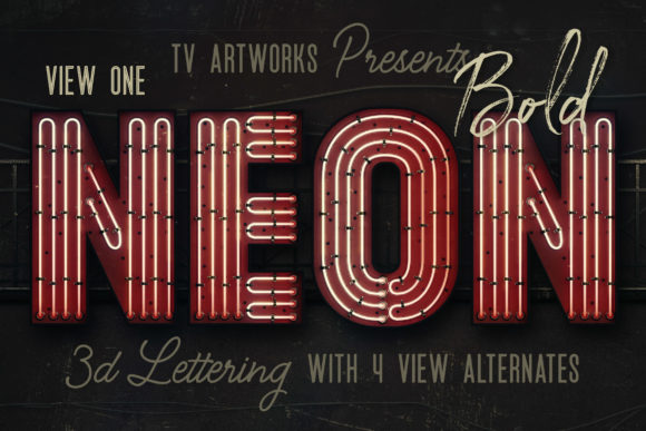 Bold Neon 3D Lettering: A Versatile Tool for Creative Projects