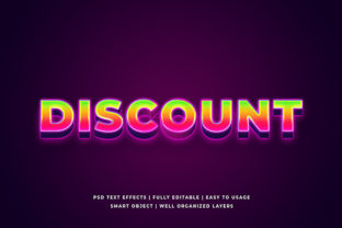Discount Color 3D Text Effect Mockup