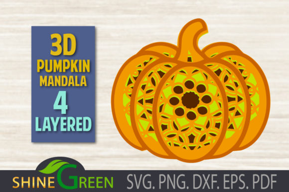 Fall Pumpkin Mandala 3D Layered SVG PNG