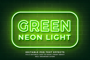 Green Neon 3d Text Effect Mockup: Elevate Your Visual Projects with Instant Impact