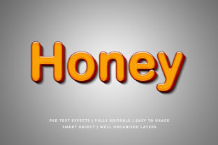 Honey 3D Text Effect Mockup