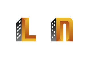 Ln Letter 3d Logo Building Design Template