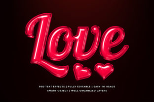 Love Balloon 3D Text Effect Mockup