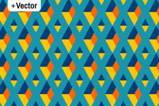 Retro 3D Diamonds Columns Teal Pattern