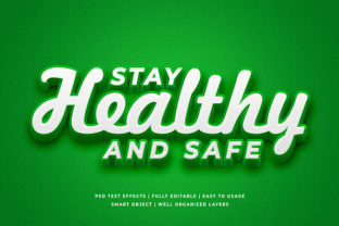 Stay Healthy Virus 3D Text Effect Mockup