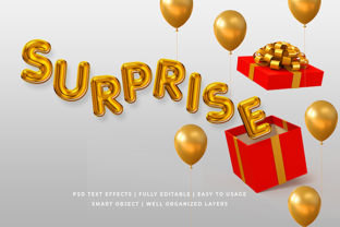 Surprise Balloons 3D Text Effect Mockup