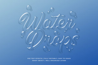 Water Dropped 3D Text Effect Mockup